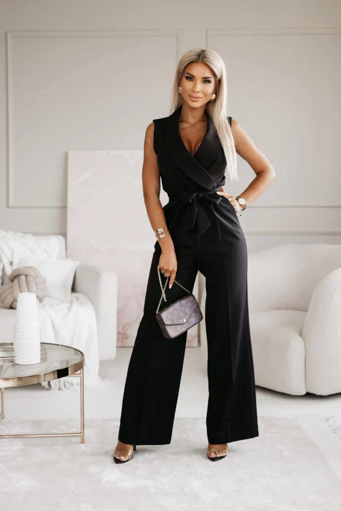 Giuliana Getailleerde Jumpsuit met V-hals