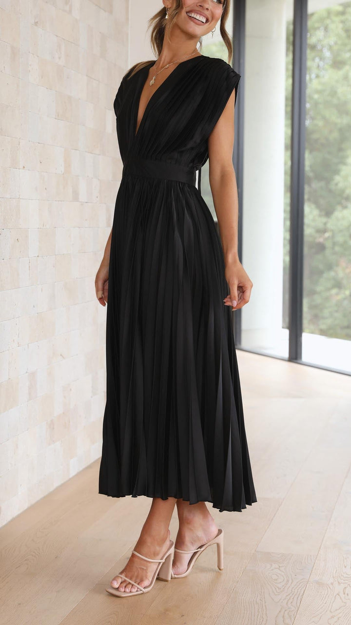 Maria Tijdloze Maxi Jurk met V-hals