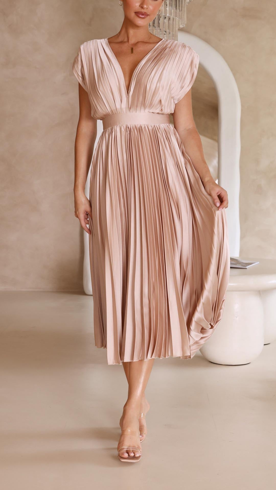 Maria Tijdloze Maxi Jurk met V-hals