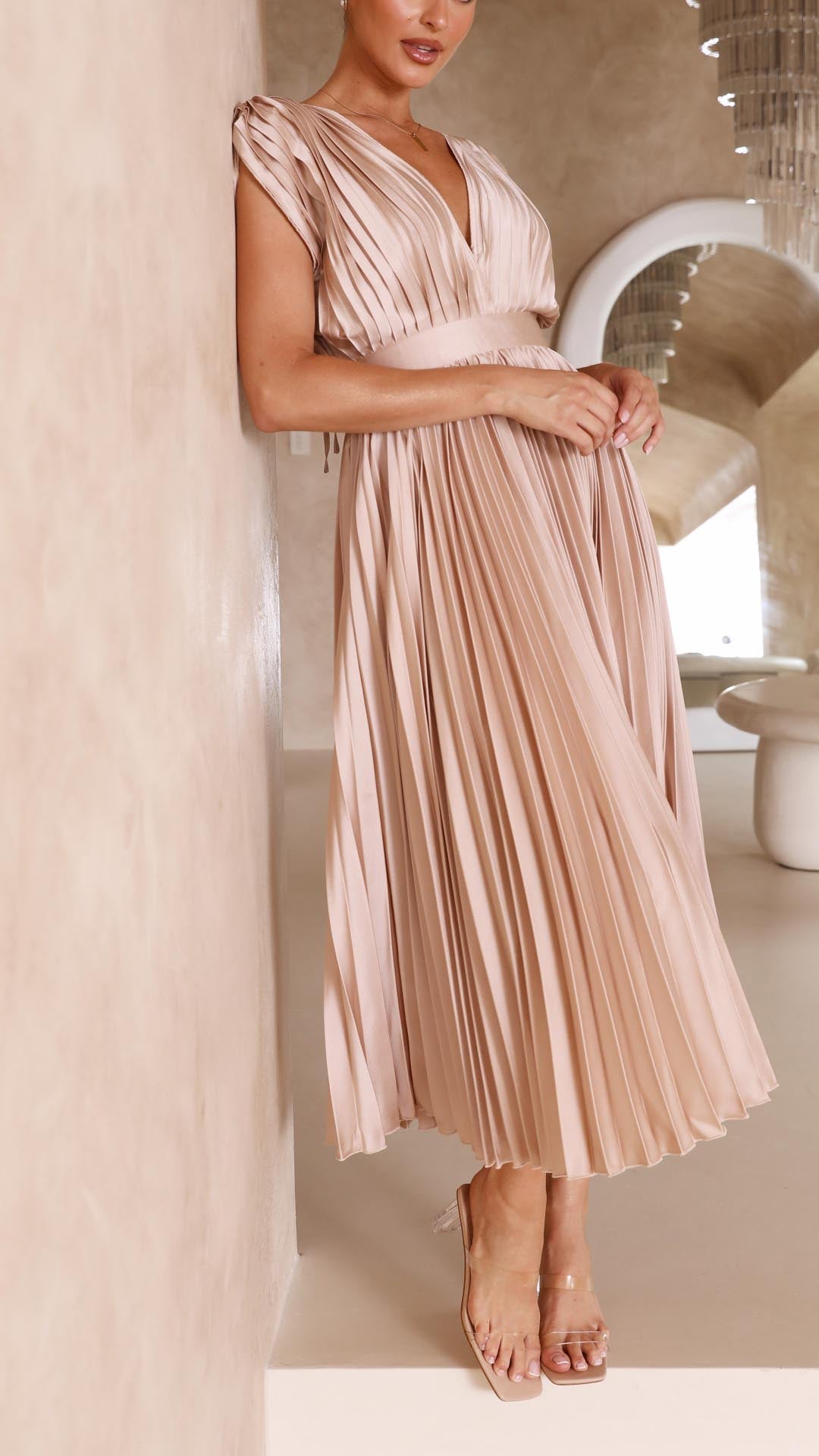 Maria Tijdloze Maxi Jurk met V-hals