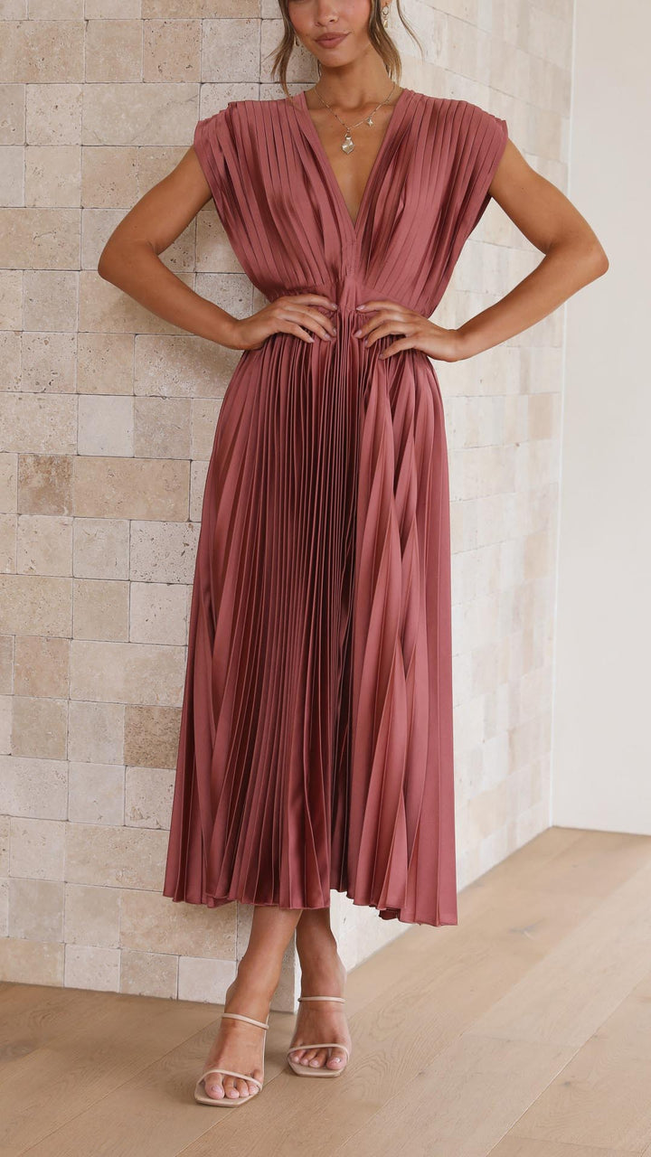 Maria Tijdloze Maxi Jurk met V-hals