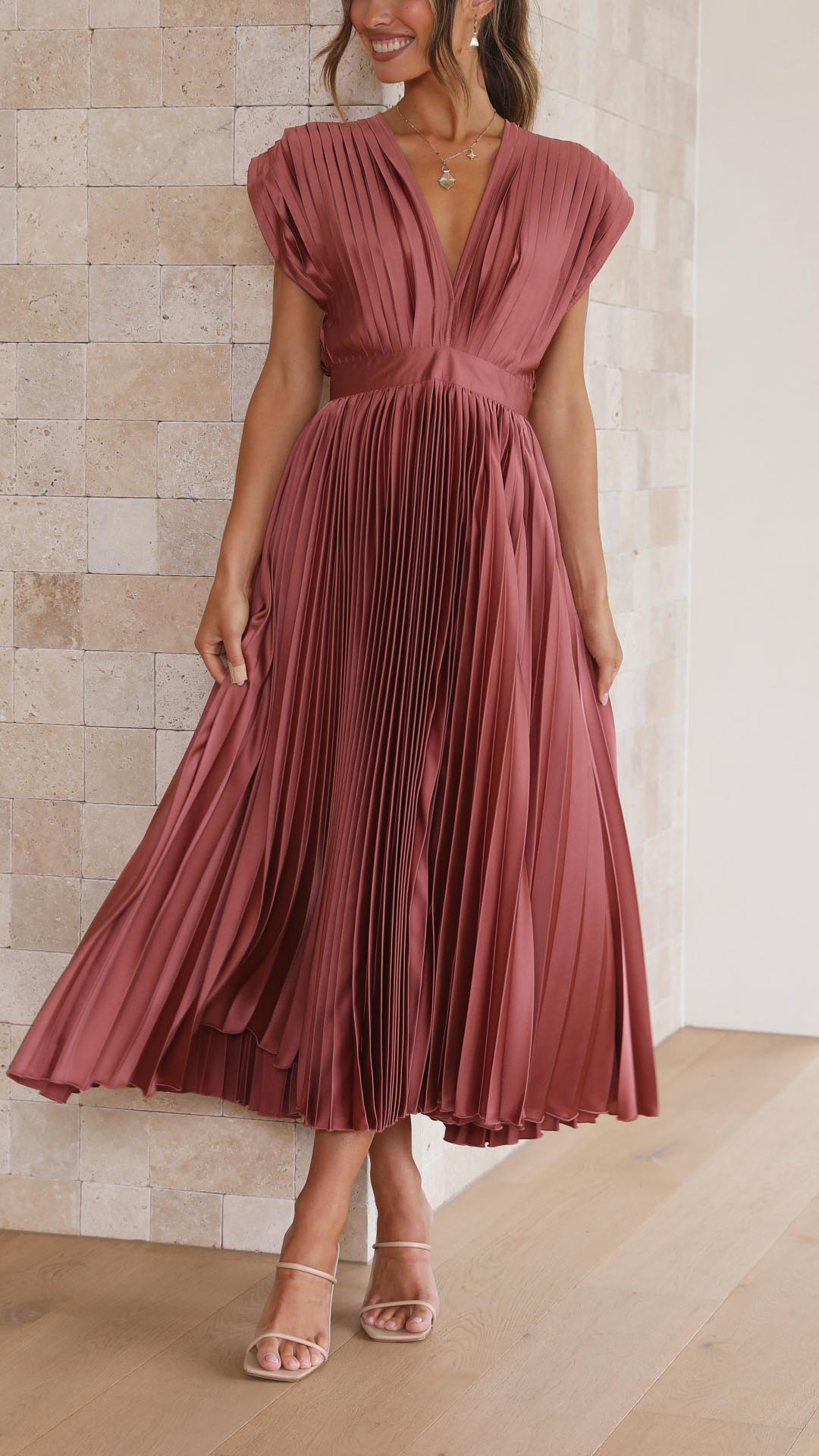 Maria Tijdloze Maxi Jurk met V-hals
