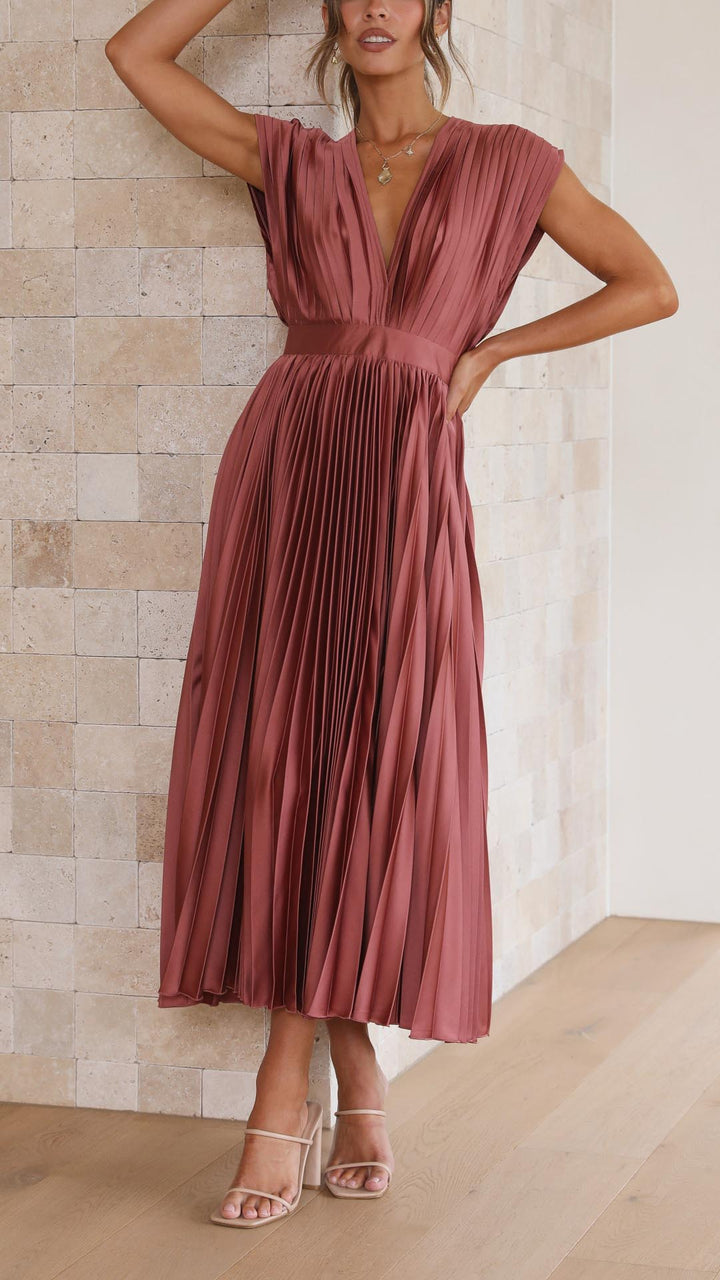 Maria Tijdloze Maxi Jurk met V-hals