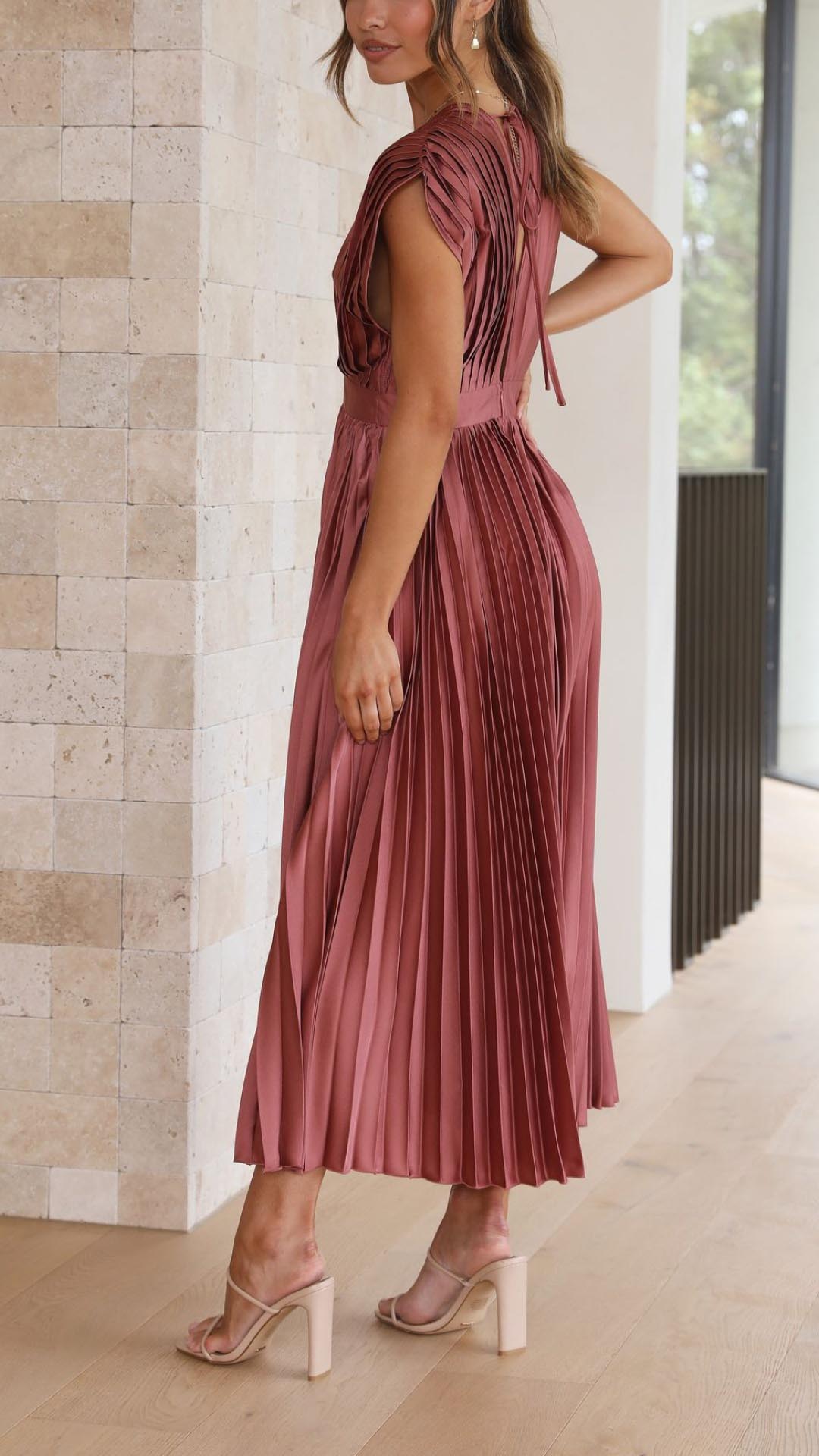 Maria Tijdloze Maxi Jurk met V-hals