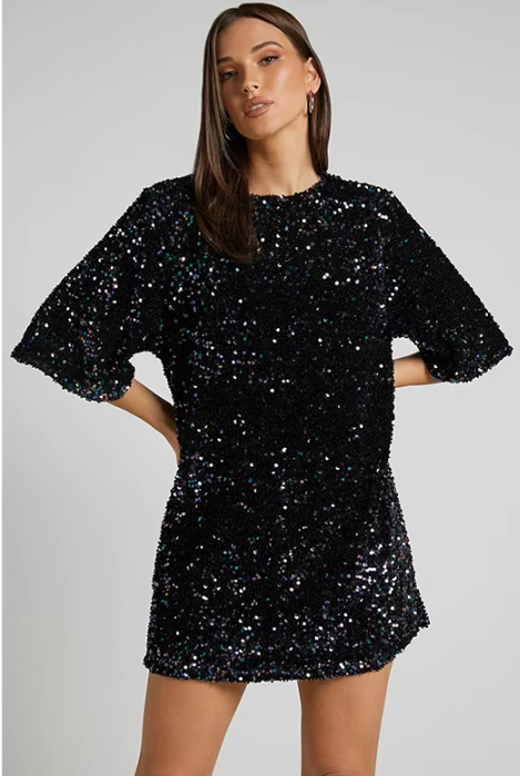 Romy Elegante Mini Jurk met Pailletten
