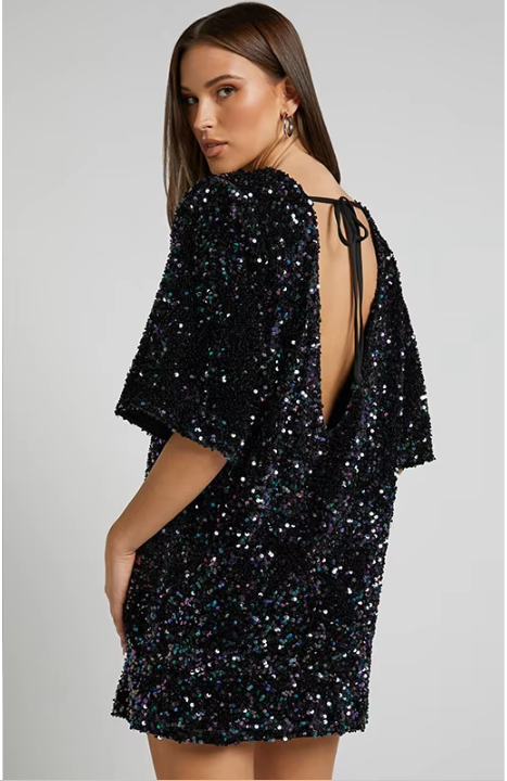 Romy Elegante Mini Jurk met Pailletten