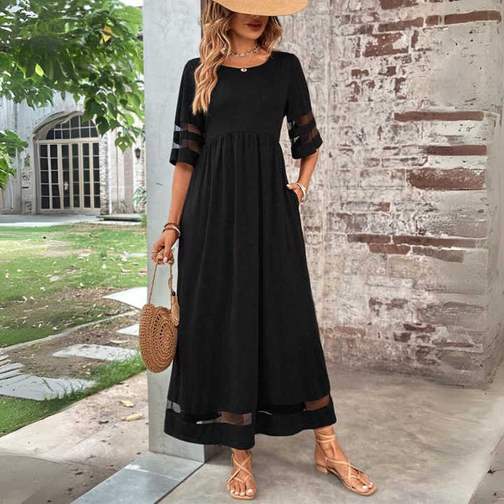 Livia Stijlvolle Maxi Jurk met Ronde hals