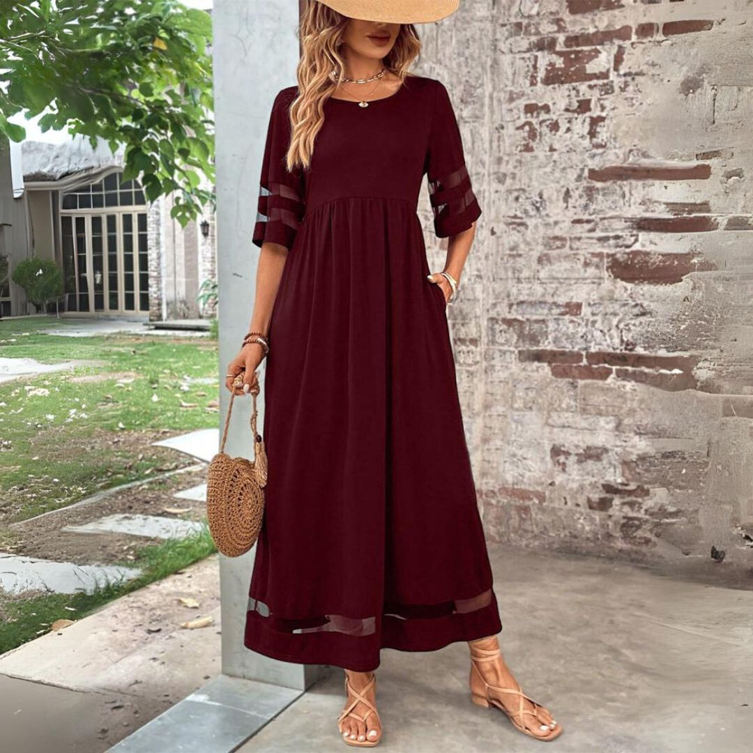 Livia Stijlvolle Maxi Jurk met Ronde hals