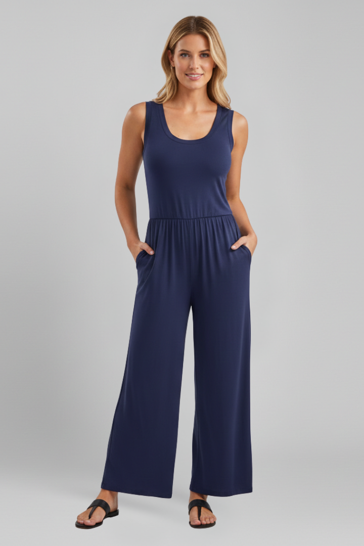 Lily Getailleerde Jumpsuit met Ronde hals