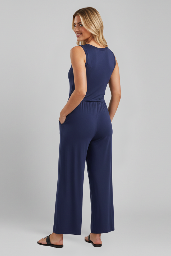 Lily Getailleerde Jumpsuit met Ronde hals