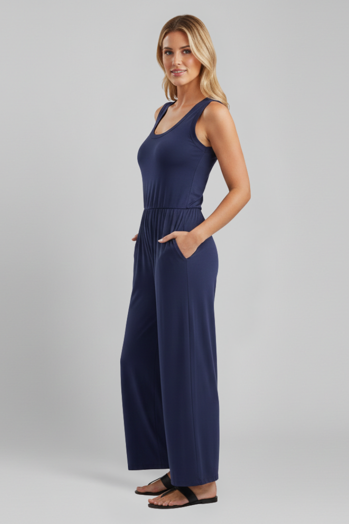 Lily Getailleerde Jumpsuit met Ronde hals