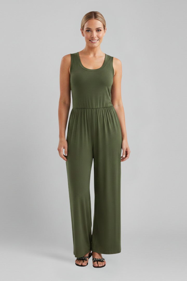 Lily Getailleerde Jumpsuit met Ronde hals