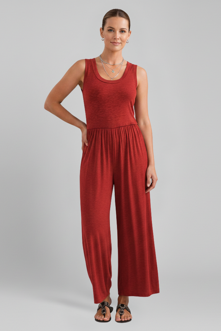 Lily Getailleerde Jumpsuit met Ronde hals