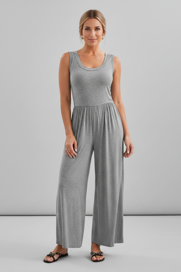 Lily Getailleerde Jumpsuit met Ronde hals