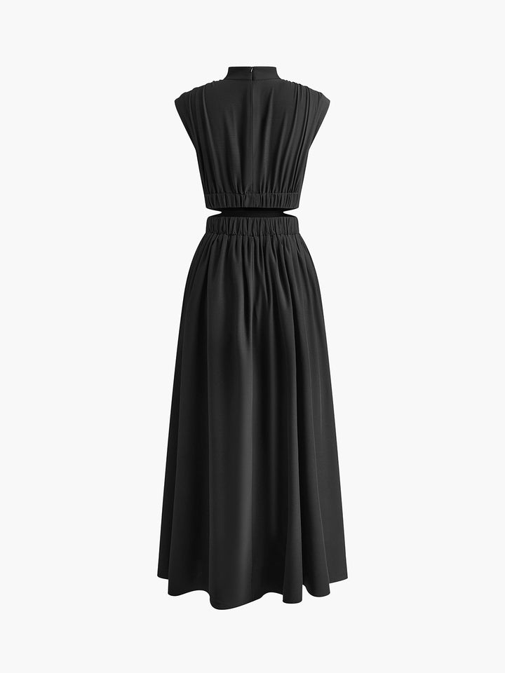 Carlien Stijlvolle Maxi Jurk met Hoge hals