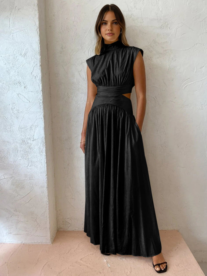 Carlien Stijlvolle Maxi Jurk met Hoge hals