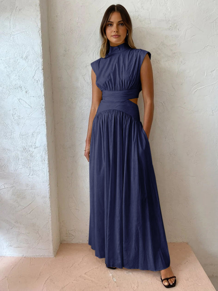 Carlien Stijlvolle Maxi Jurk met Hoge hals