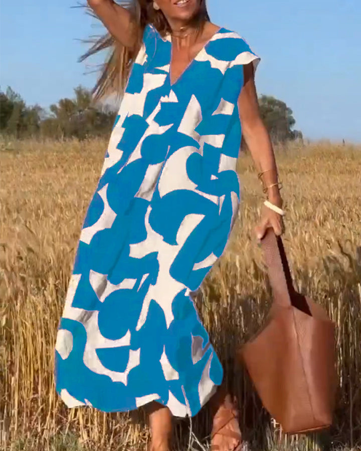 Sophie Tijdloze Maxi Jurk met V-hals
