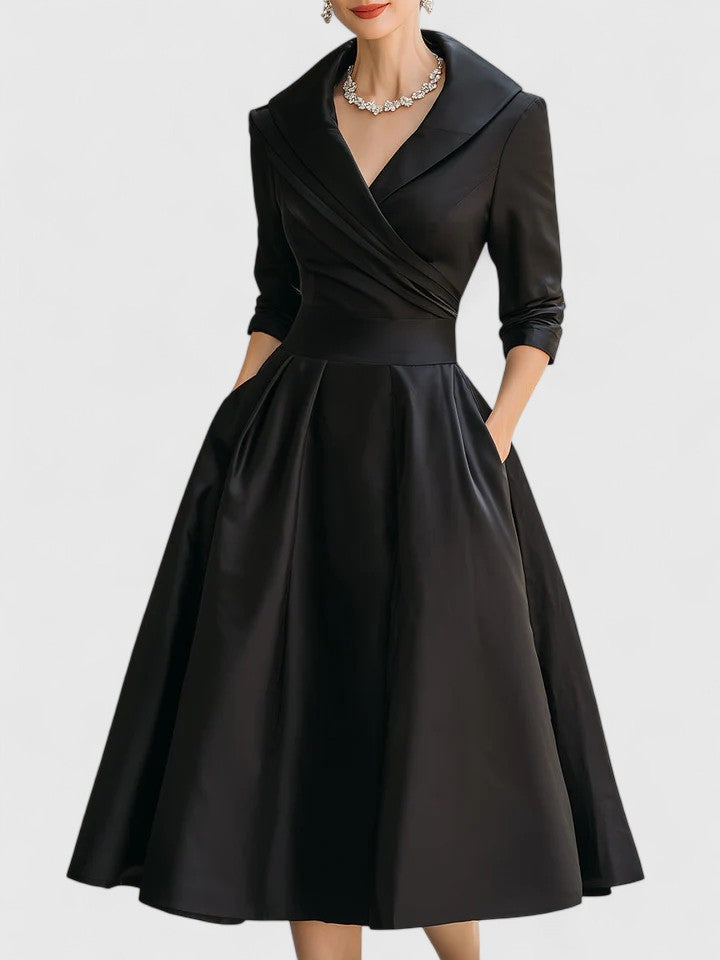 Yan Elegante Midi Jurk met Zakken