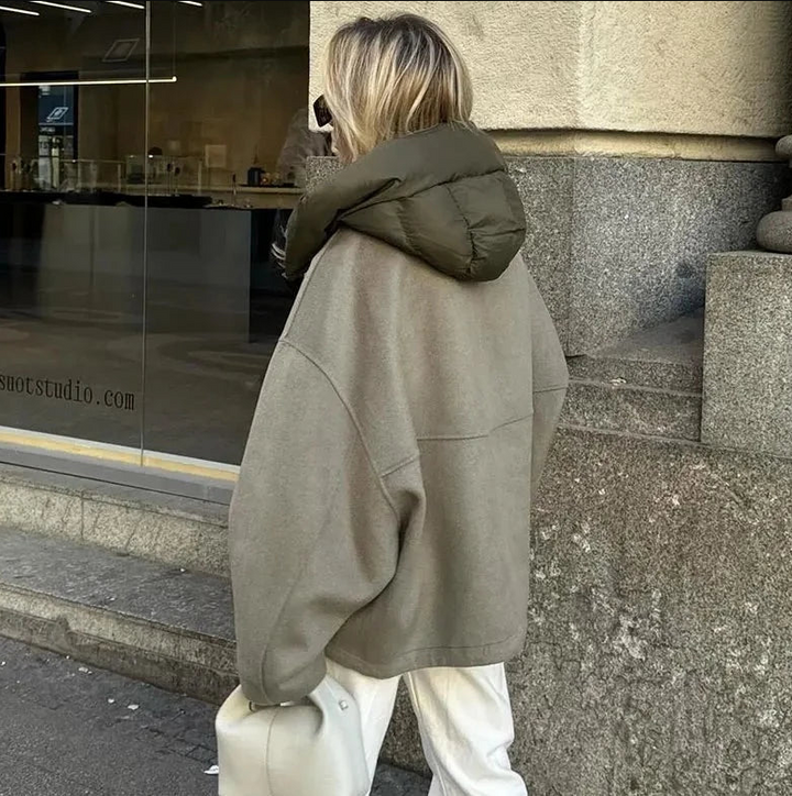 Dames Casual Oversized Jas met Capuchon – Zacht en Duurzaam Materiaal