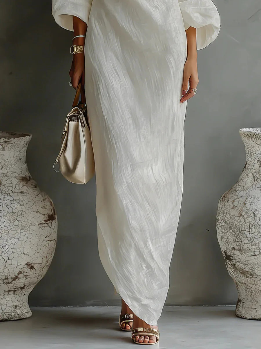 Anastasia Verfijnde Maxi Jurk met One-shoulder