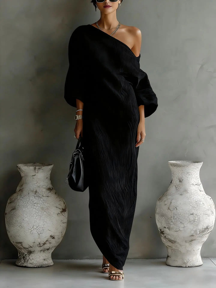 Anastasia Verfijnde Maxi Jurk met One-shoulder