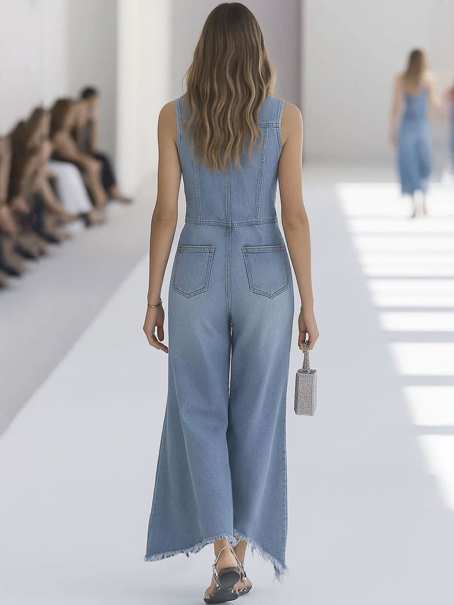 Andromeda Wijde Jumpsuit met Knoopdetails