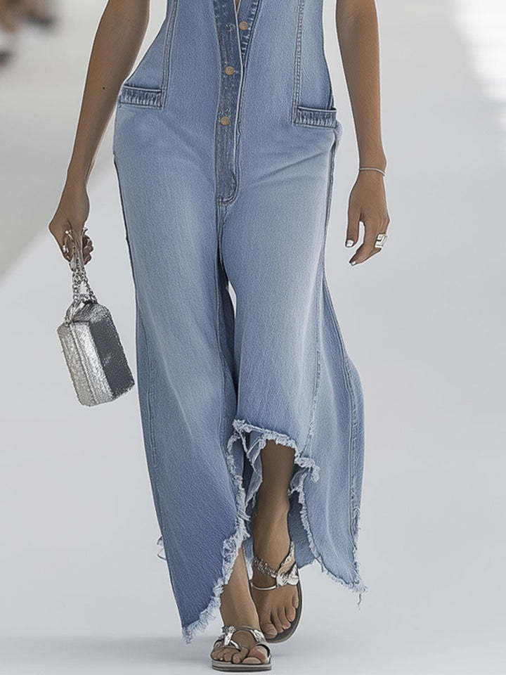 Andromeda Wijde Jumpsuit met Knoopdetails