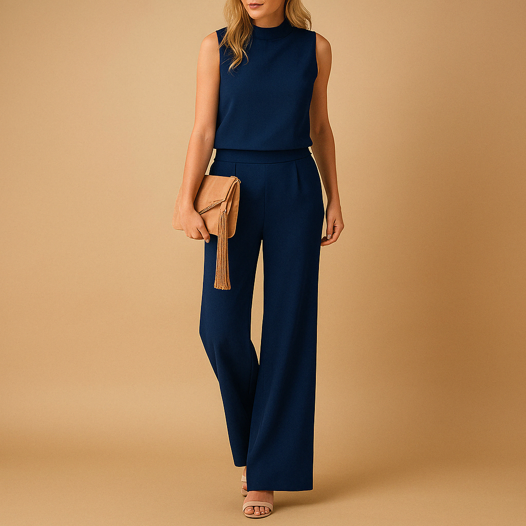 Aurelia Wijde Jumpsuit met Ronde hals