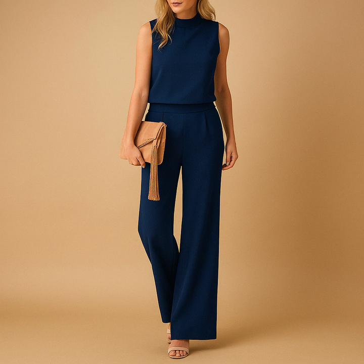 Aurelia Wijde Jumpsuit met Ronde hals