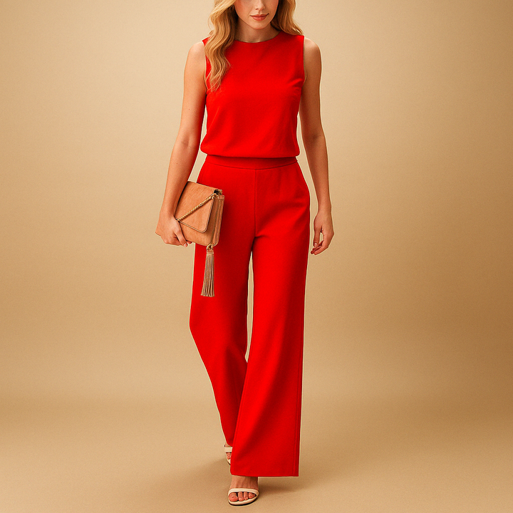 Aurelia Wijde Jumpsuit met Ronde hals