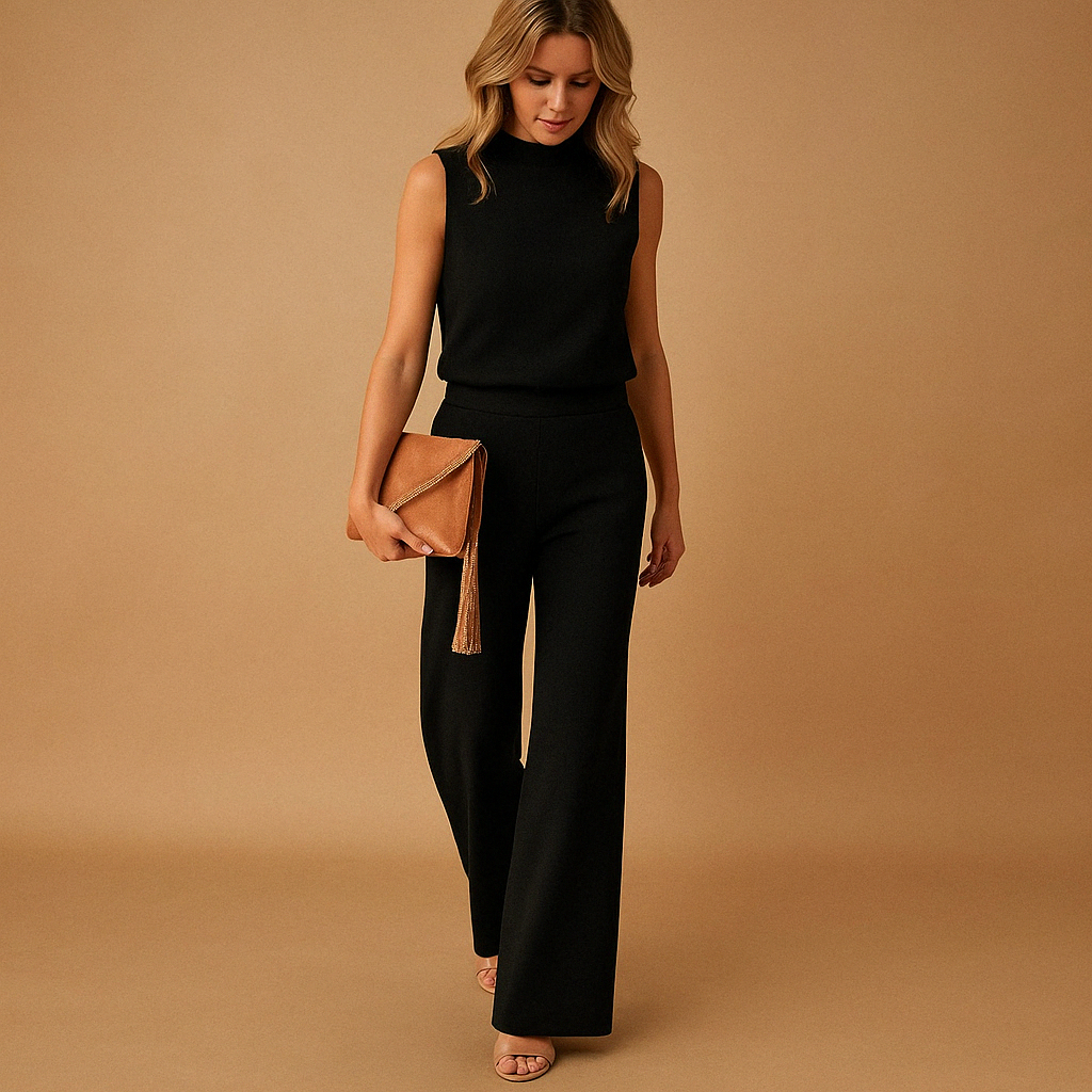 Aurelia Wijde Jumpsuit met Ronde hals