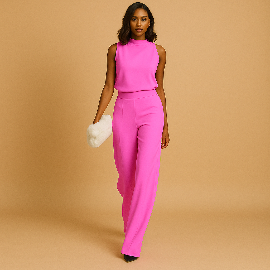 Azalea Wijde Jumpsuit met Hoge hals