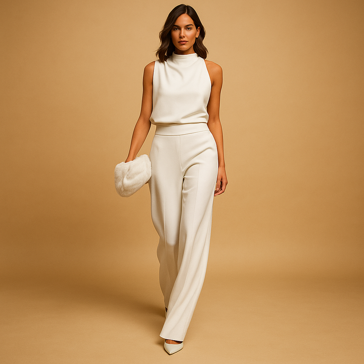 Azalea Wijde Jumpsuit met Hoge hals