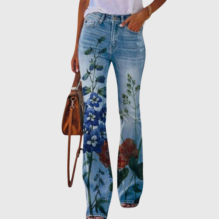 Hilde557 Wijde Broek met Bloemenprint