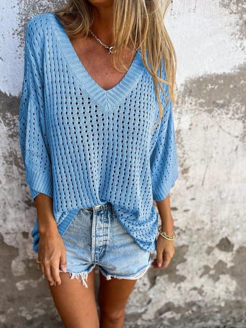 Nura Stijlvolle Top met V-hals