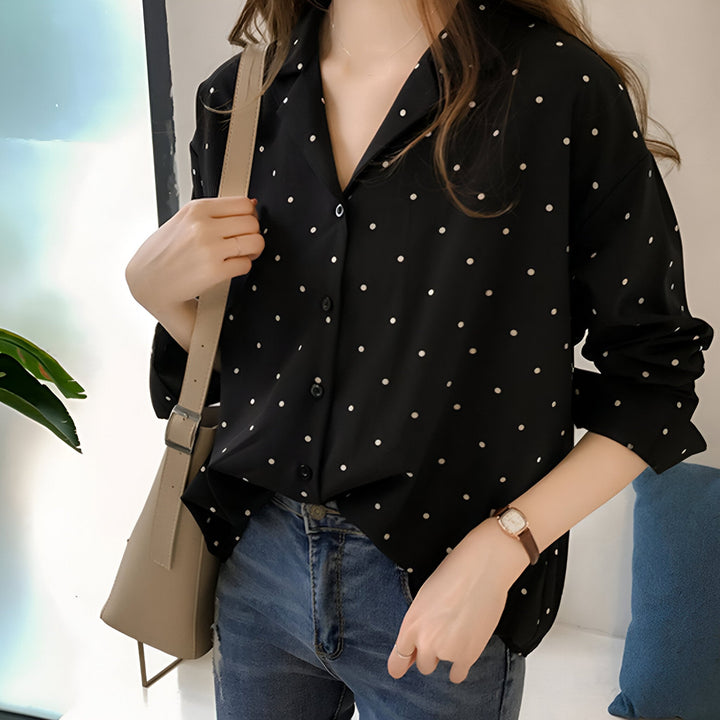 Clivia Tijdloze Blouse met Stippenprint