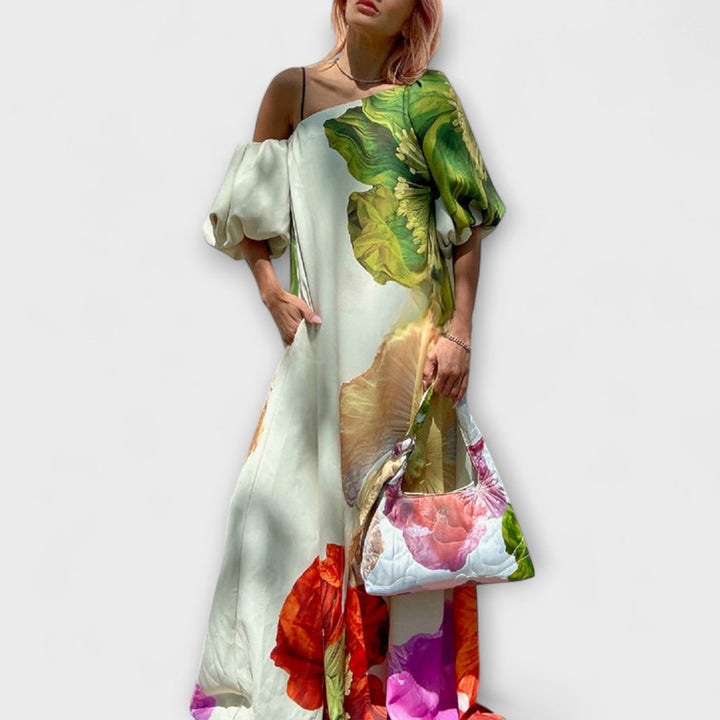 Calliope Stijlvolle Maxi Jurk met Off-shoulder