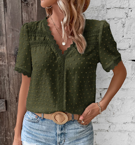 Camille Elegante Blouse met V-hals