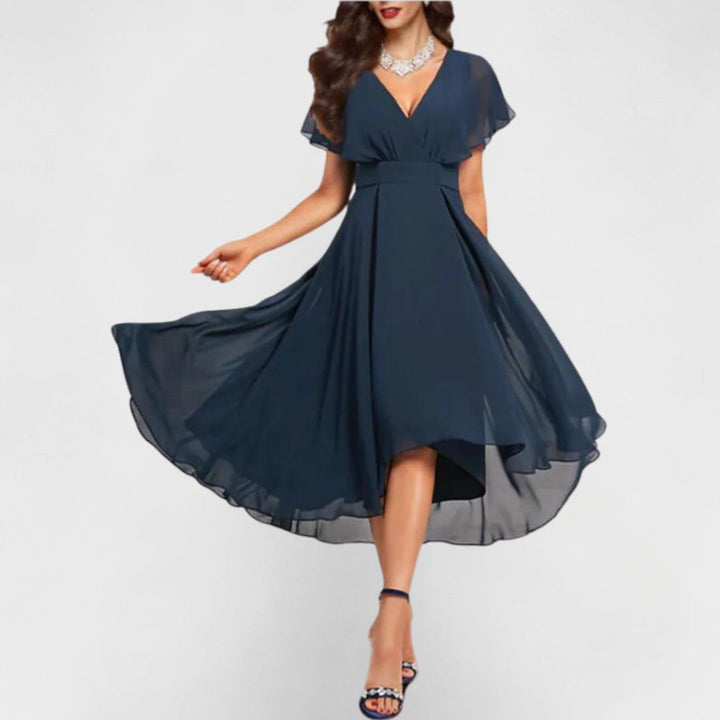 Catalina Elegante Midi Jurk met V-hals