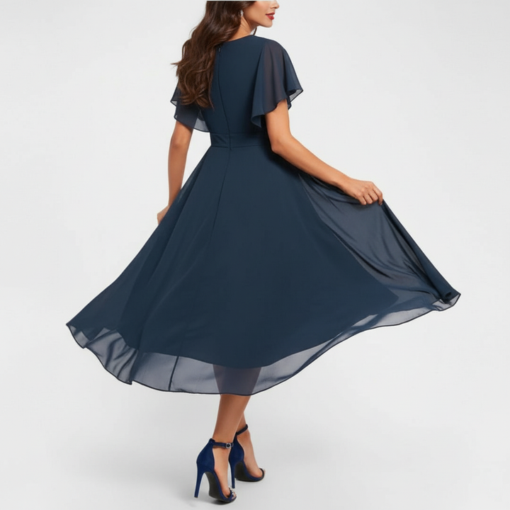 Catalina Elegante Midi Jurk met V-hals