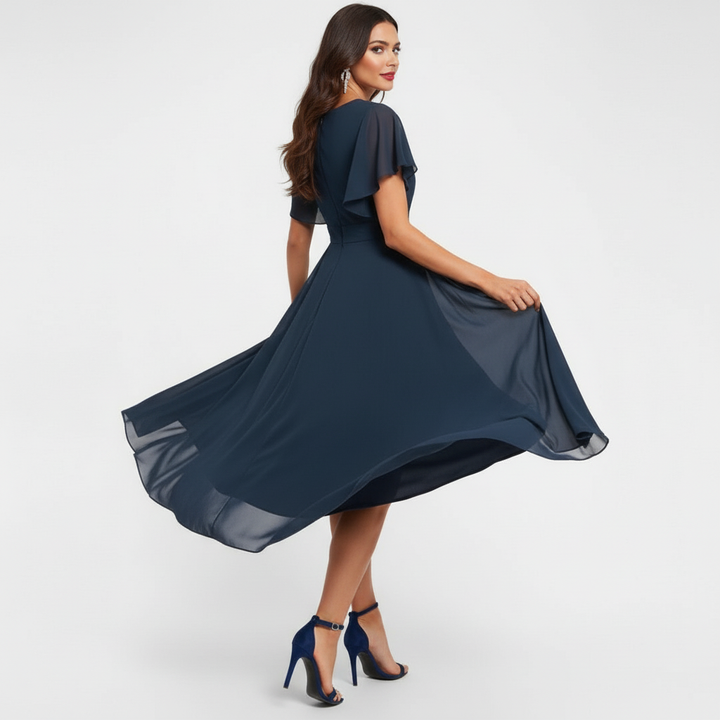 Catalina Elegante Midi Jurk met V-hals