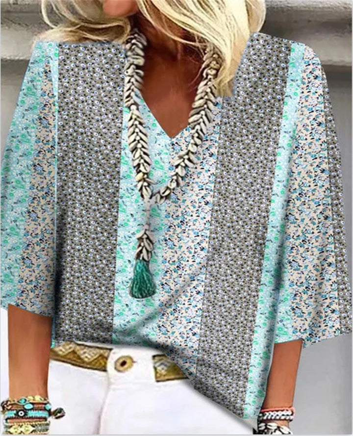 Mosaic Relaxte Top met V-hals