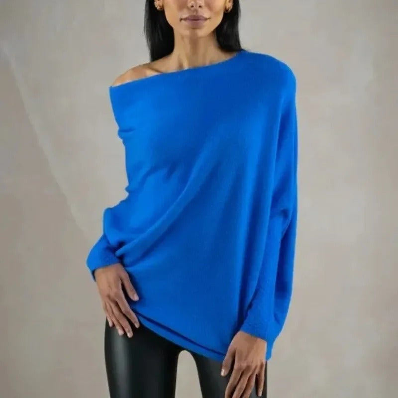 Celestina Relaxte Trui met Off-shoulder