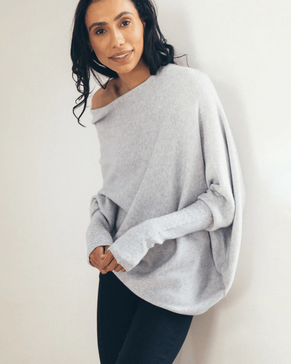 Celestina Relaxte Trui met Off-shoulder