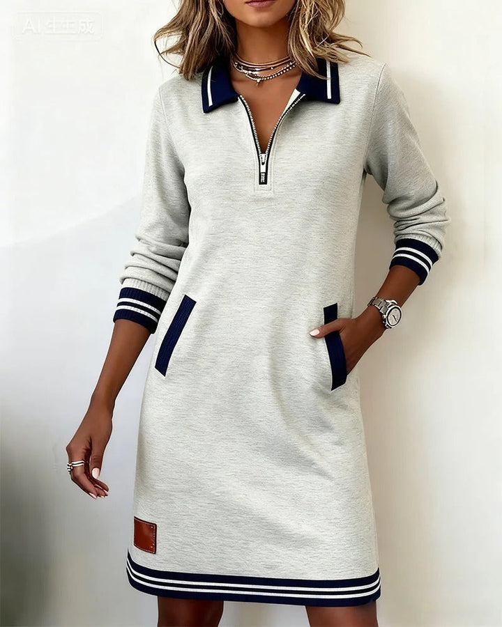 Chloe Stijlvolle Midi Jurk met Ritssluiting