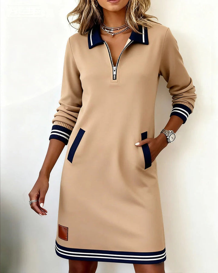 Chloe Stijlvolle Midi Jurk met Ritssluiting