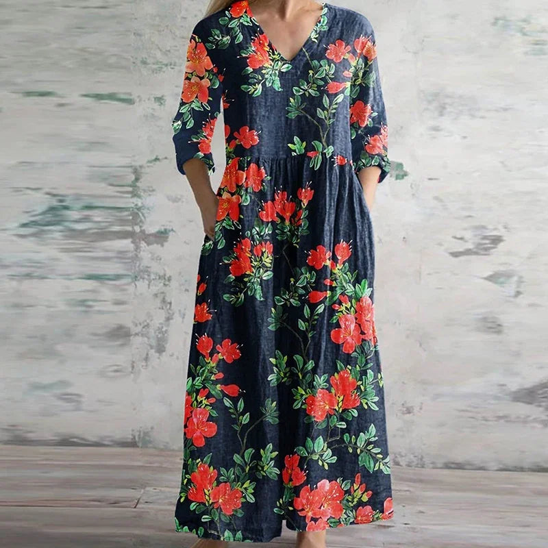 Kristen Verfijnde Maxi Jurk met Bloemenprint