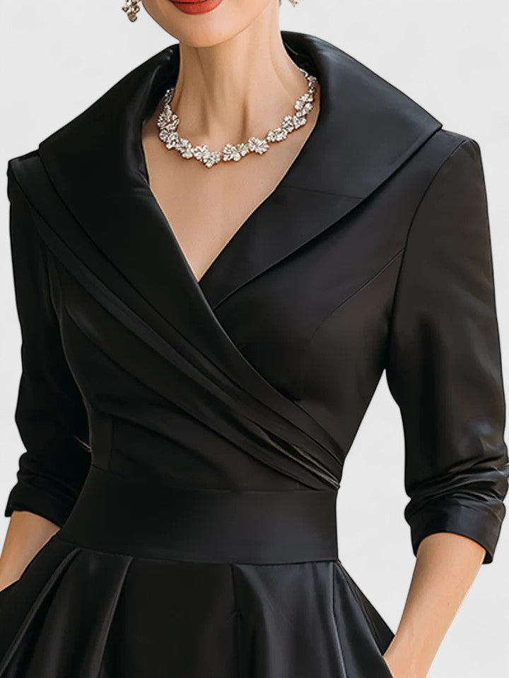Yan Elegante Midi Jurk met Zakken