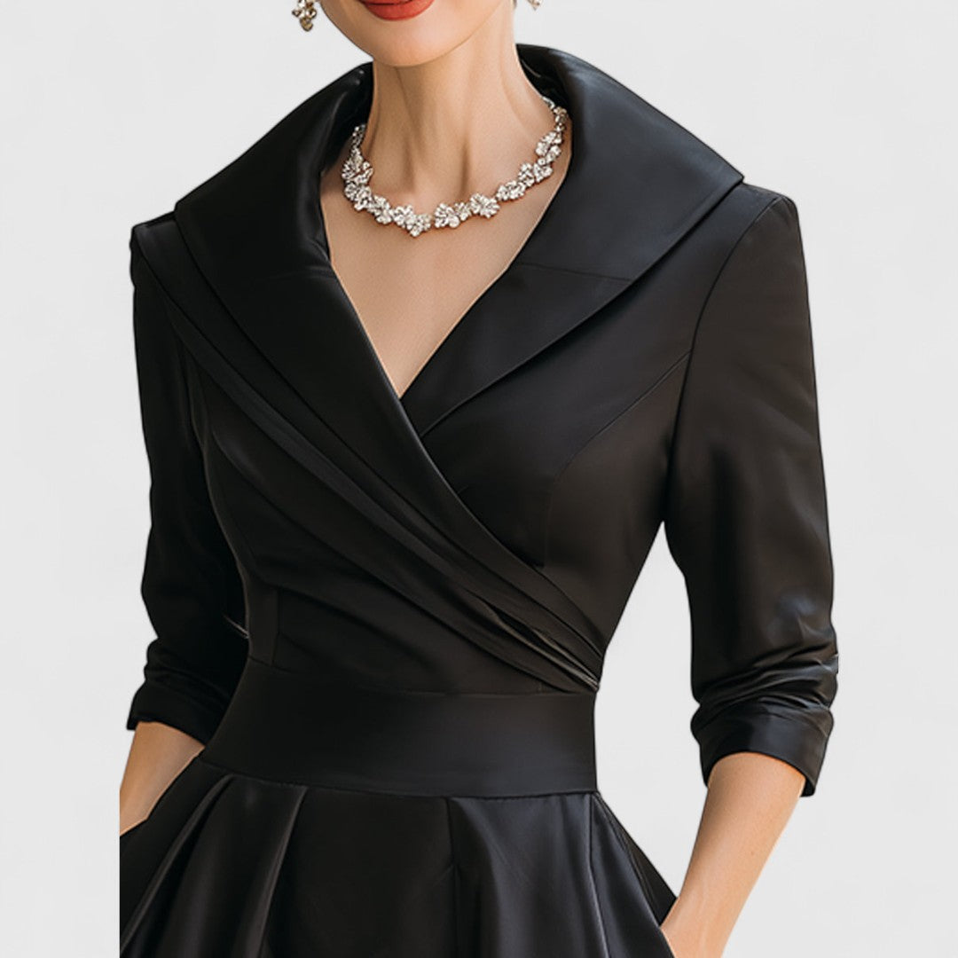 Rianne566 Elegante Midi Jurk met V-hals